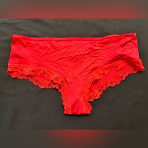 Victoria's Secret Red Lace-Trim Bikini Panty